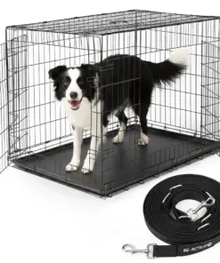 Klatka dla psa metalowa kennelowa + smycz treningowa - praktyczny zestaw