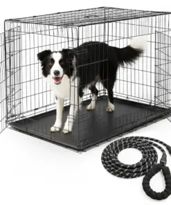 Klatka dla psa kennelowa + smycz linowa - zestaw