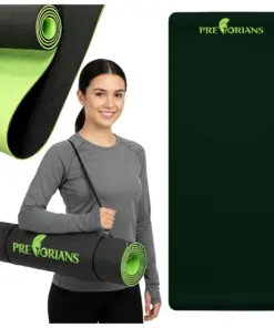 Mata do ćwiczeń fitness yogi 6mm TPE Pretorians zielona