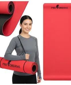 Mata do ćwiczeń fitness yogi 6mm TPE Pretorians czarno-czerwona