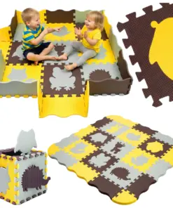 Mata piankowa edukacyjna puzzle dla dzieci 114x114 gruba żółta