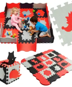 Mata piankowa dla dzieci czerwona – puzzle 114x114cm