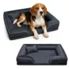 Legowisko posłanie dla psa z poduszką welurowe szare M