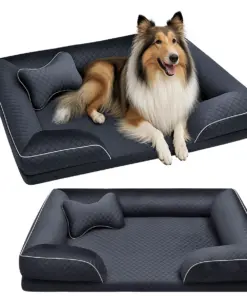 Legowisko posłanie dla psa z poduszką welurowe szare XL