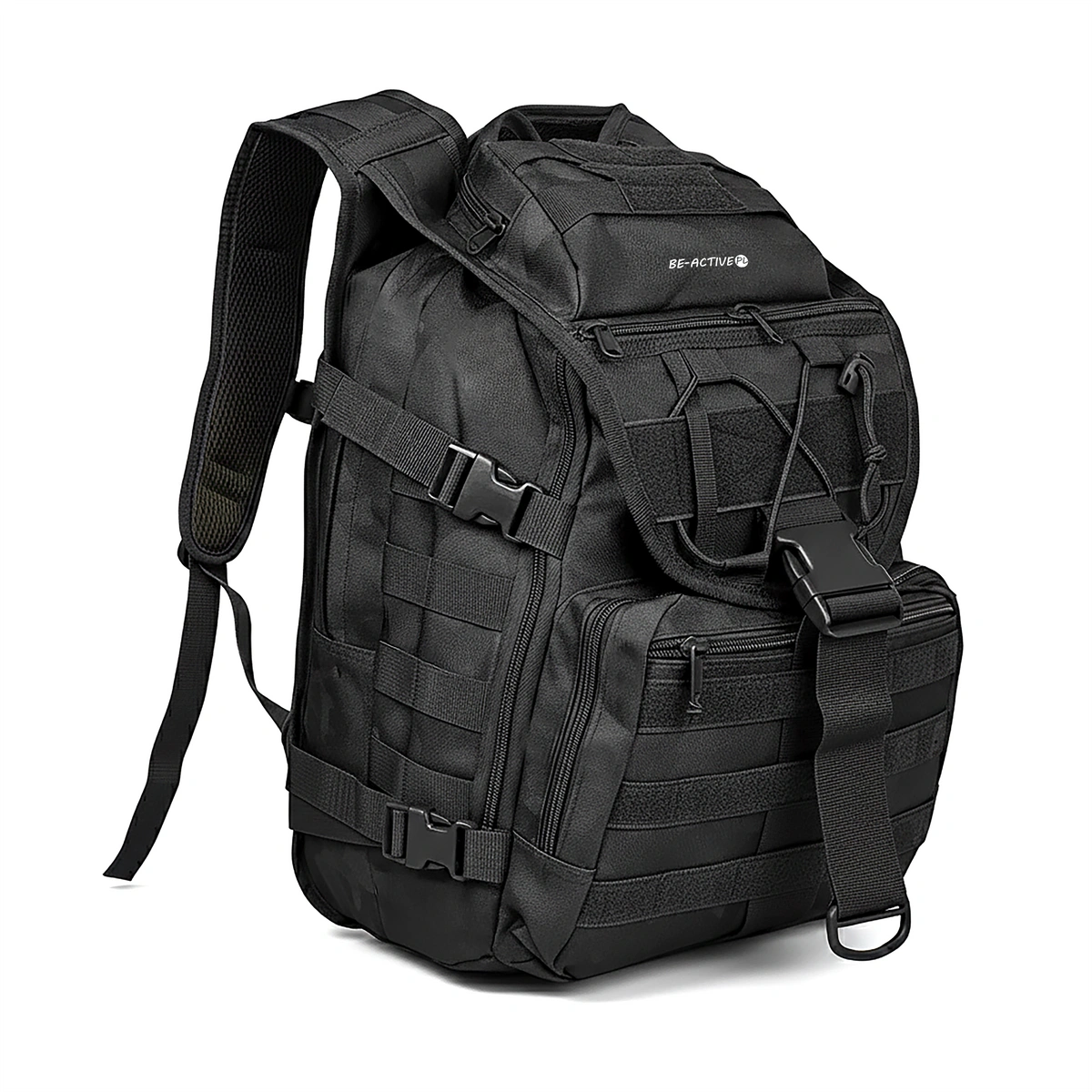 Plecak taktyczny turystyczny wojskowy z klapą militarny survival 40 litrów czarny