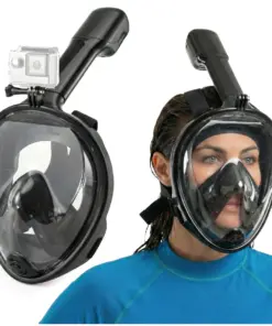 Maska do snorkelingu nurkowania z uchwytem na kamerę czarna