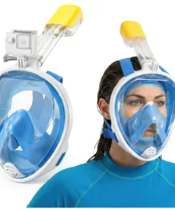Maska do snorkelingu nurkowania z uchwytem na kamerę niebieska
