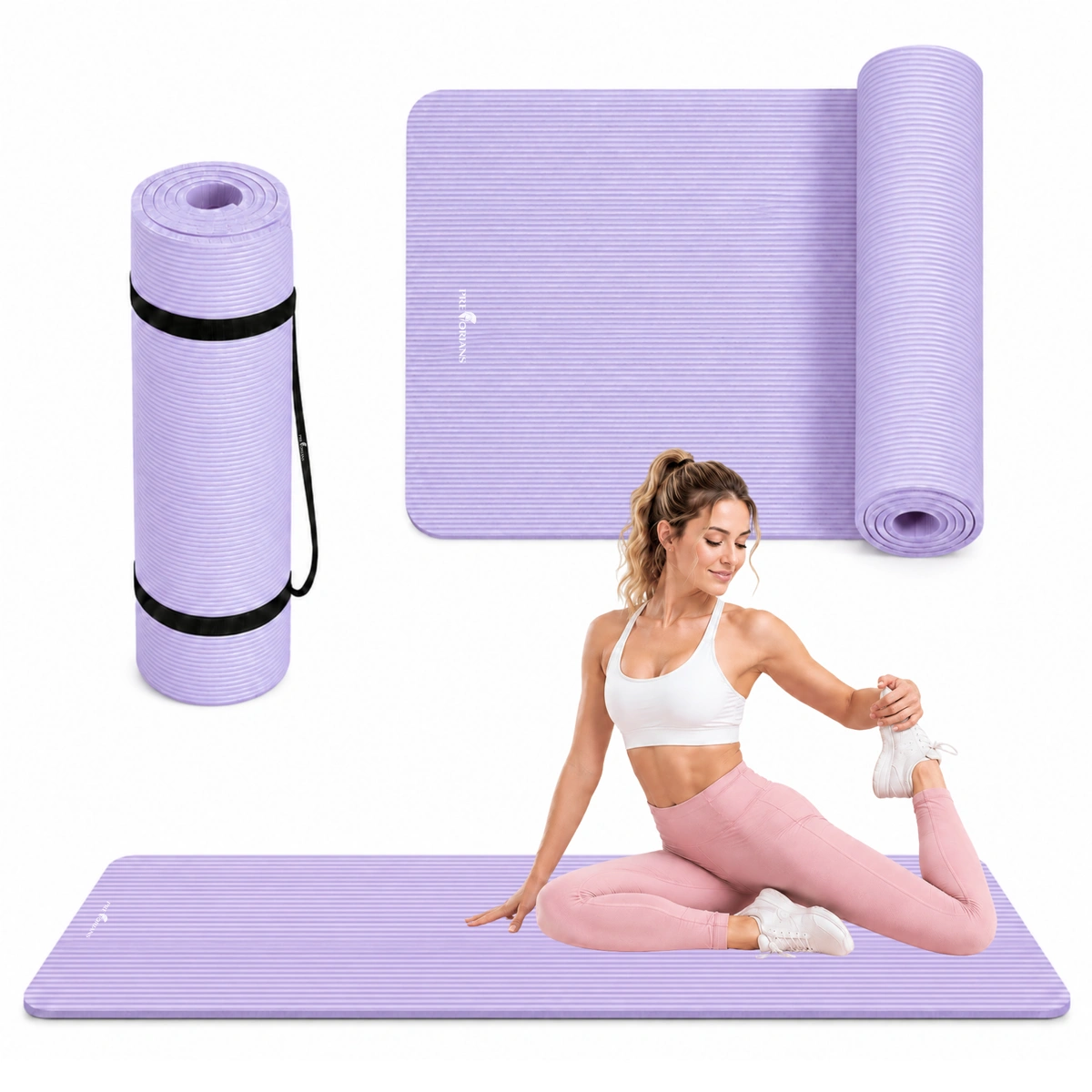 Fioletowa mata do ćwiczeń NBR 15 mm fitness joga