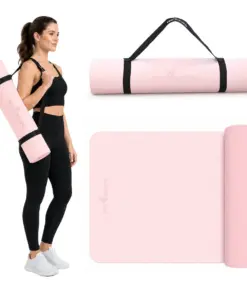 Różowa mata do ćwiczeń TPE do jogi fitness i pilatesu 6mm