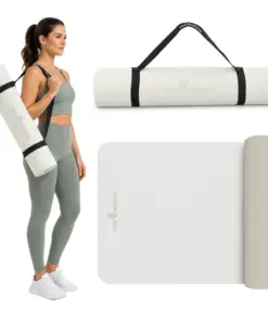 Beżowa mata do ćwiczeń TPE do jogi fitness i pilatesu 6mm