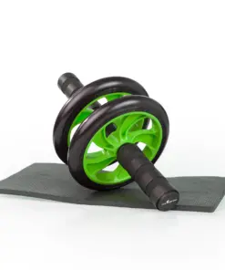 Kółko AB Wheel wałek do ćwiczeń mięśni brzucha podwójne z matą Pretorians - zielone