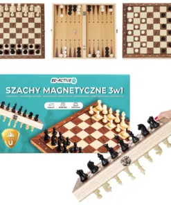 Gra 3w1 szachy warcaby backgammon magnetyczne drewniane