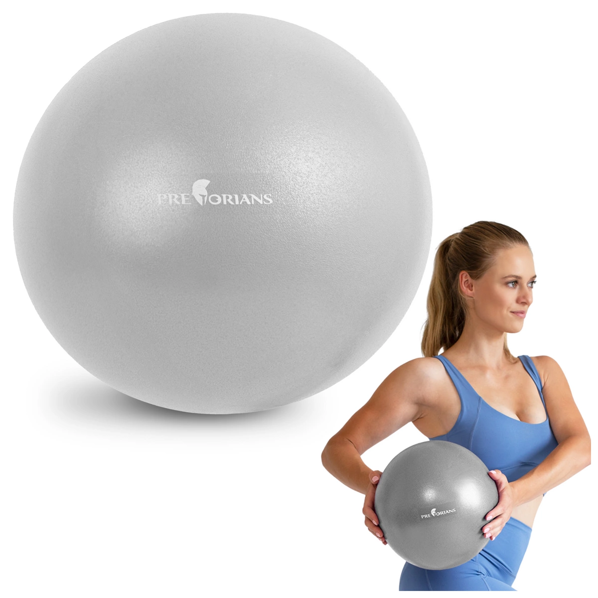 Piłka do pilatesu 25cm srebrna Pretorians