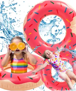 Koło dmuchane donut różowy 90cm duży materac do pływania wody na basen dla dzieci