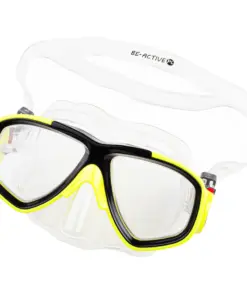 Okulary maska do nurkowania pływania snorkelingu żółte dla dzieci i młodzieży