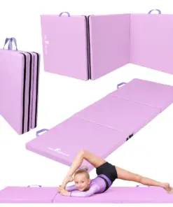 Materac gimnastyczny składany do ćwiczeń fitness i rehabilitacji fioletowy