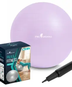 Piłka gimnastyczna 55 cm fioletowa z pompką Pretorians